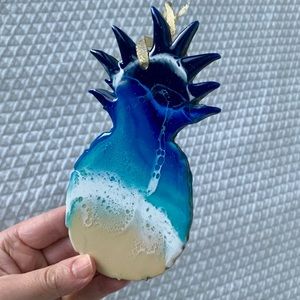 ANN UPTON ART resin beach pineapple ornament